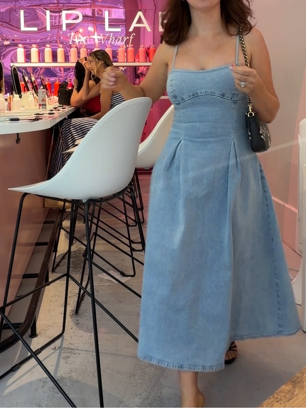 Meshki Light Blue Denim Maxi Dress - Picture 5 of 13